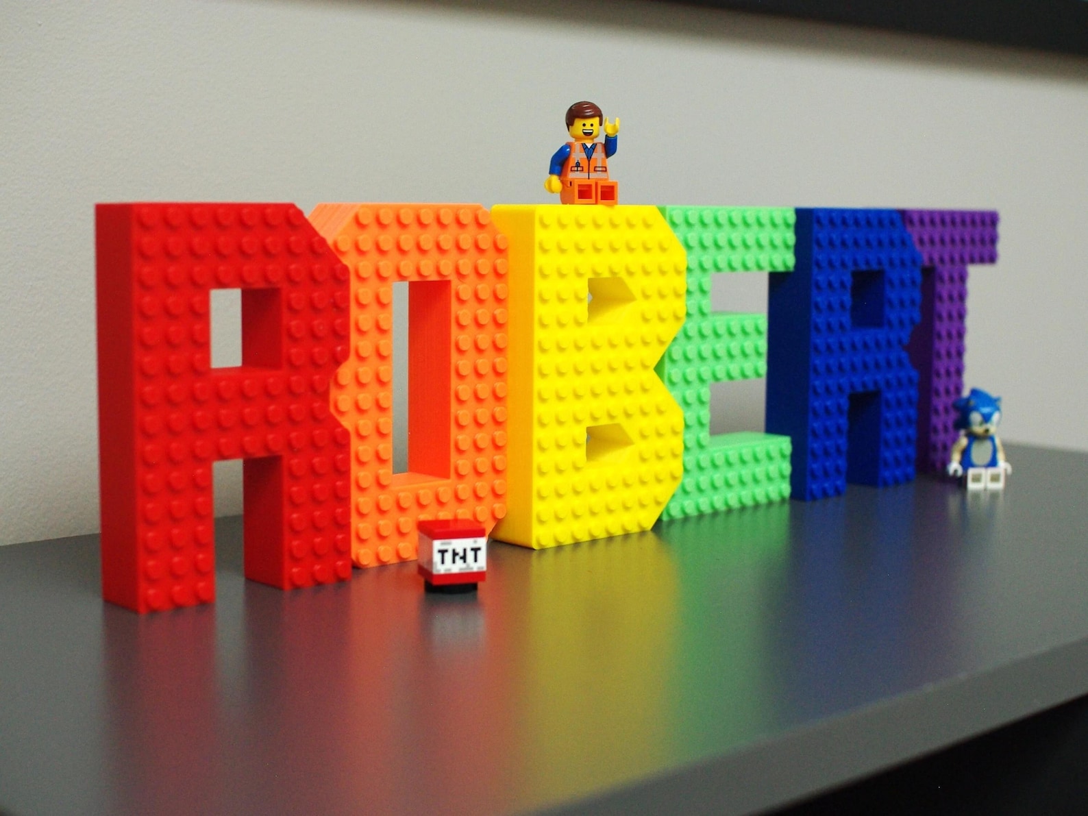 Rainbow ROBERT brick letters